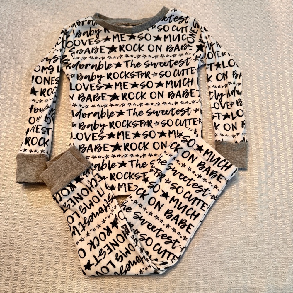 Honest Company Organic Cotton Pajamas 2T Rockstar Print Toddler PJ Set